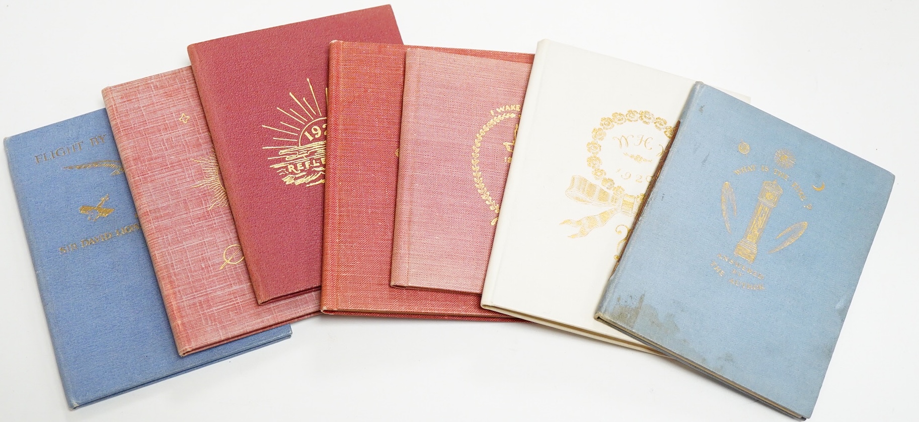 Salomons, Sir David Lionel - (New Year Keepsakes, issued to friends), for 1918-22, 1924 and 1926 - Flight by Aeroplane; 